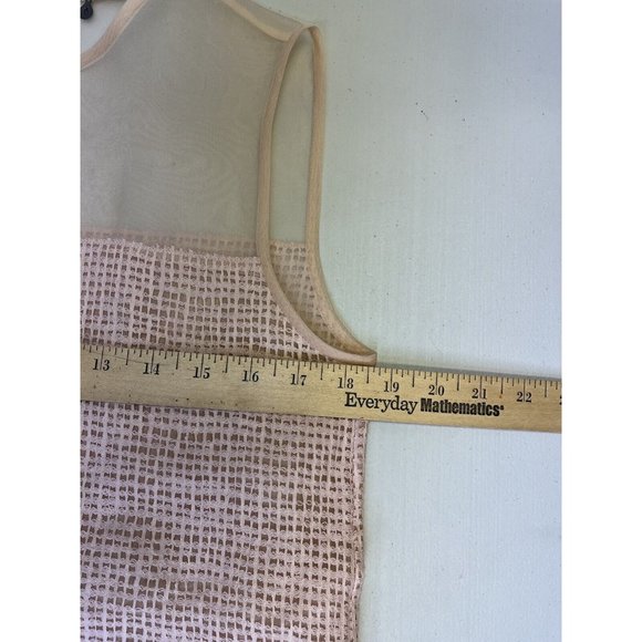 Rebecca Taylor Soft Pink Silk Net Lace Blouse Silk Top Tank Size 6 - Picture 12 of 14